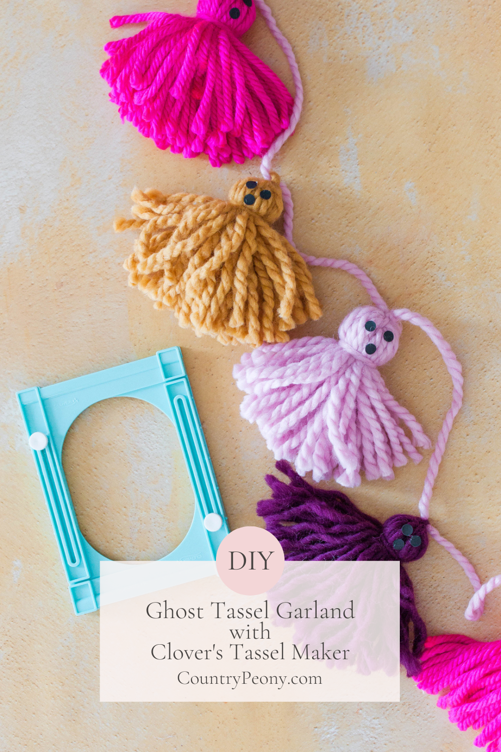 DIY Ghost Tassel Garland for Halloween with Clover's Tassel